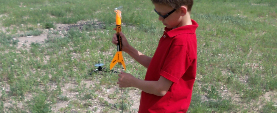 Young Boy with Rocket Project 